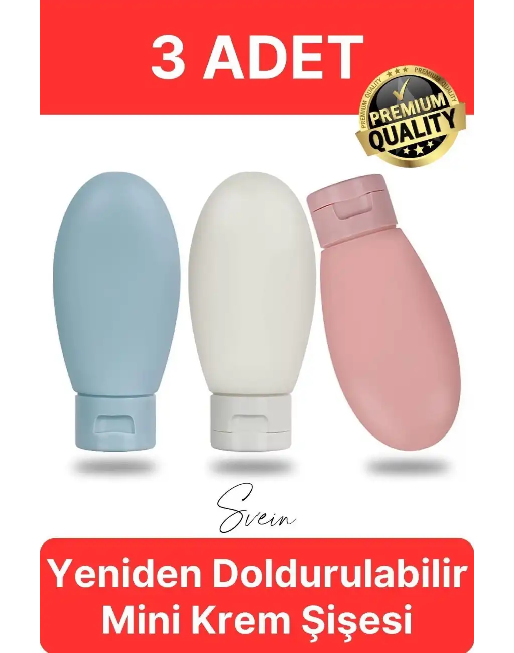 3 Adet Seyahat Şişesi Seti Krem Şampuan Saç Kremi Doldurulabilir Patlamaz Sızdırmaz Taşınabilir