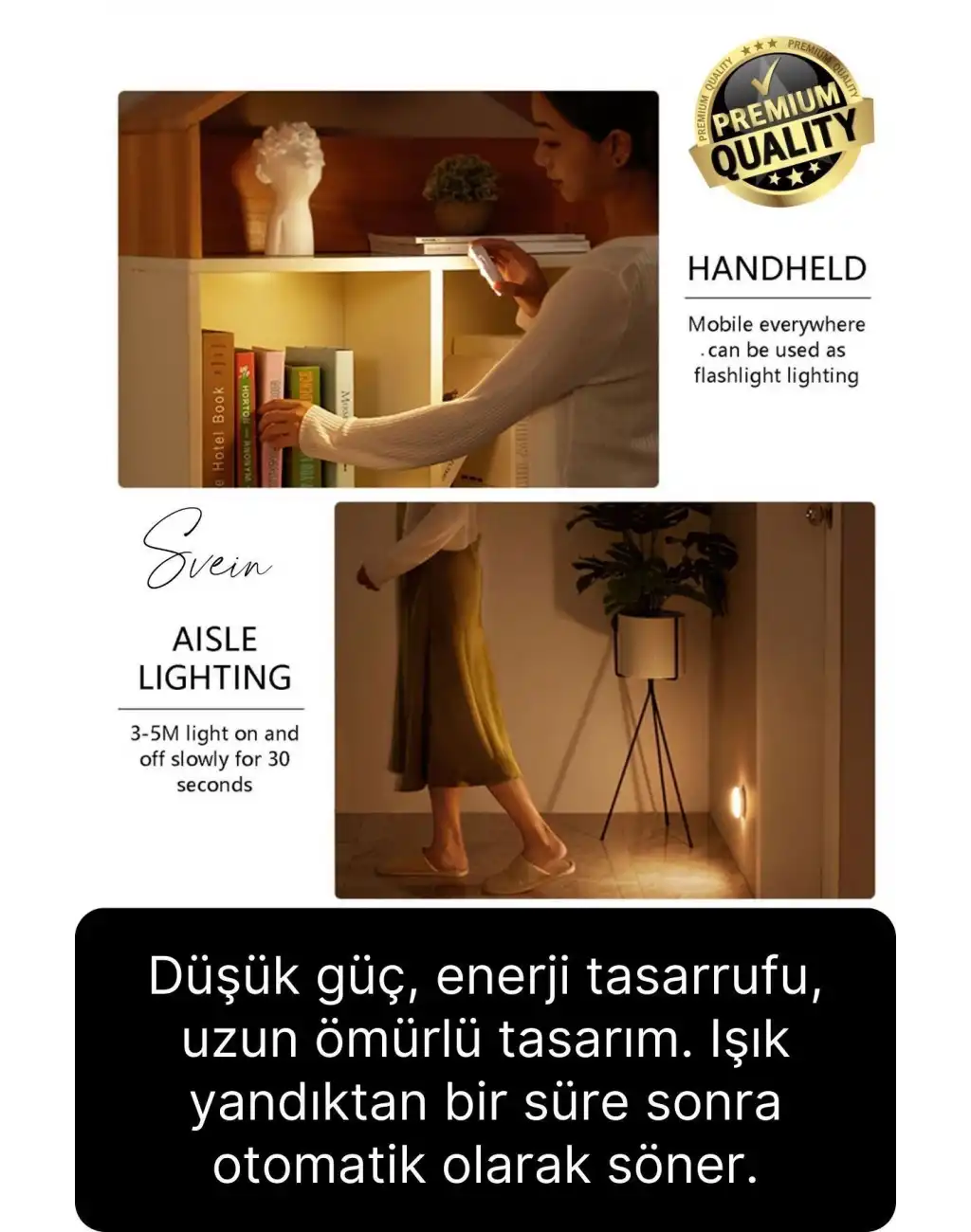 Premium Hareket Sensörlü Mini USB Şarjlı Led Işık Gece Lambası Koridor Bahçe Garaj Dolap Aydınlatma