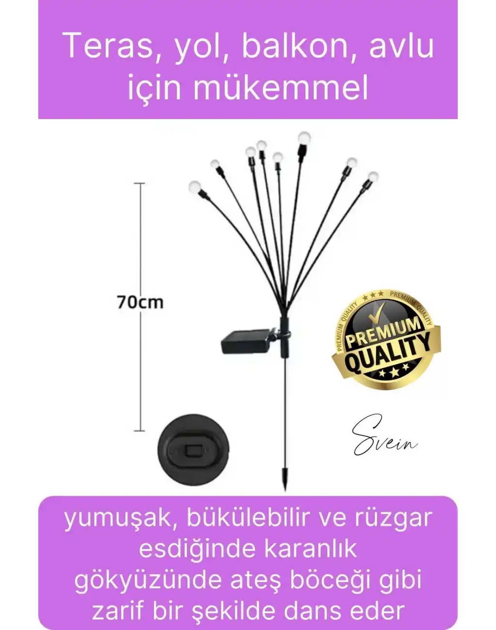 Premium Güneş Enerjili Solar Dış Mekan Su Geçirmez Bahçe Peyzaj Aydınlatma Süs Led Işık Saçaklı