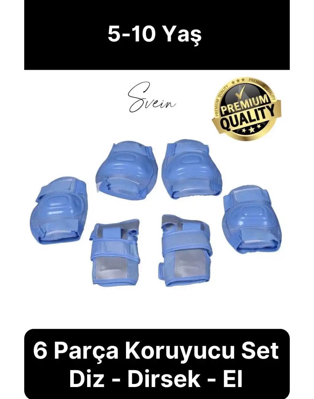 Premium Çocuk İçin Paten Kaykay Scooter Bisiklet Koruyucu Dizlik Dirsek Set Takımı 6 Parça Ekipman