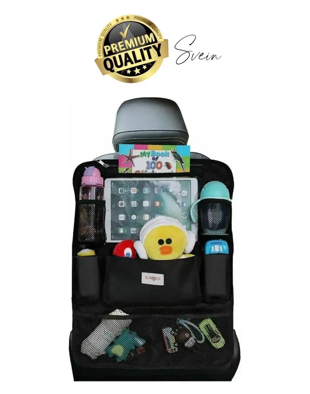 Premium Oto Koltuk Arkası Şeffaf Koruyucu Kılıf Tablet Tutucu Araç İçi Düzenleyici Pratik Organizer