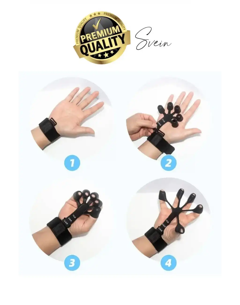 Premium 3 Direnç Seviyeli Parmak Güçlendirici Damar Belirginleştirici Kavrama El Yayı Egzersiz Aleti