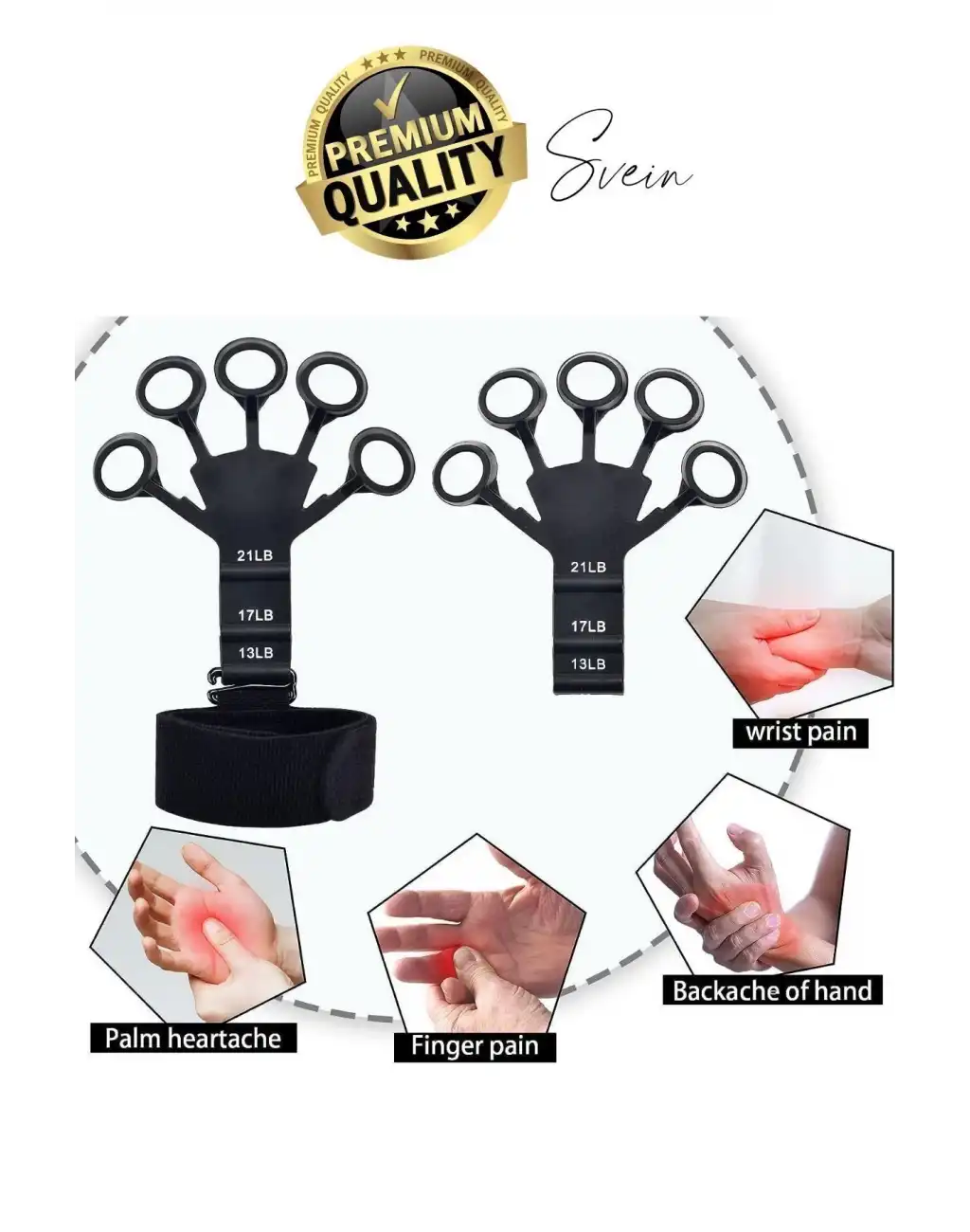 Premium 3 Direnç Seviyeli Parmak Güçlendirici Damar Belirginleştirici Kavrama El Yayı Egzersiz Aleti