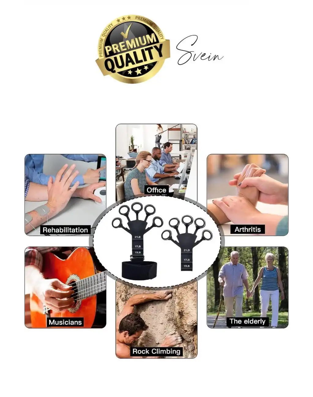 Premium 3 Direnç Seviyeli Parmak Güçlendirici Damar Belirginleştirici Kavrama El Yayı Egzersiz Aleti