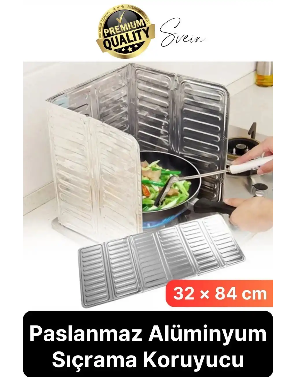 Ocak Fırın Arkası Yağ Sıçrama Koruyucu Katlanır Alüminyum Levha Rüzgar Önleyici Panel Folyo Plaka