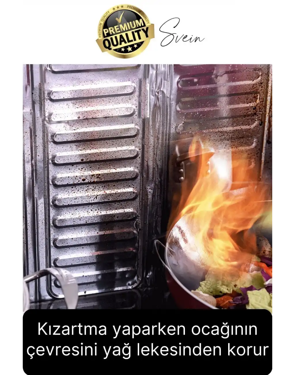 Ocak Fırın Arkası Yağ Sıçrama Koruyucu Katlanır Alüminyum Levha Rüzgar Önleyici Panel Folyo Plaka