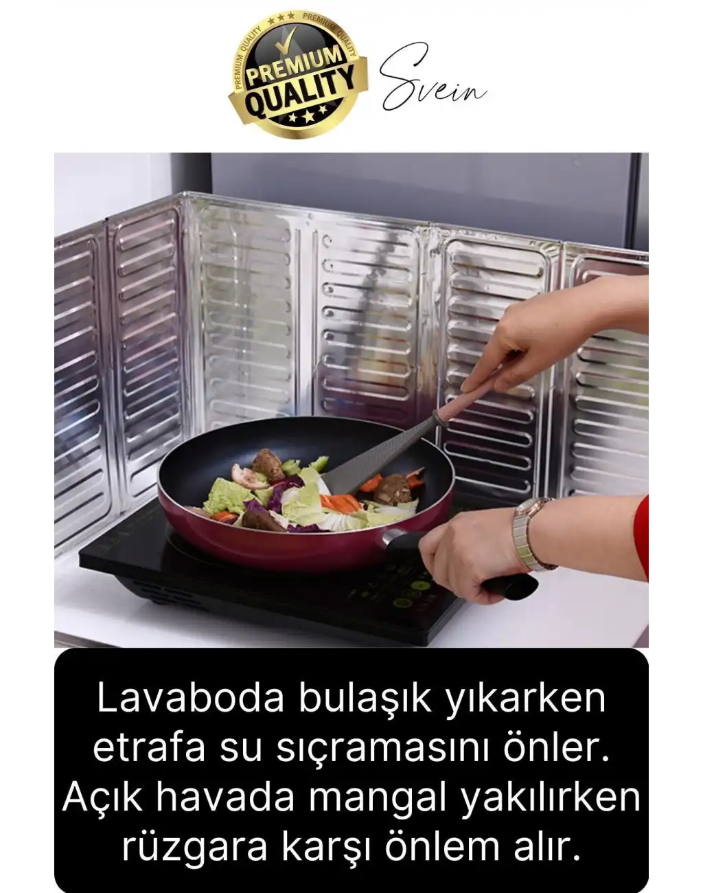 Ocak Fırın Arkası Yağ Sıçrama Koruyucu Katlanır Alüminyum Levha Rüzgar Önleyici Panel Folyo Plaka