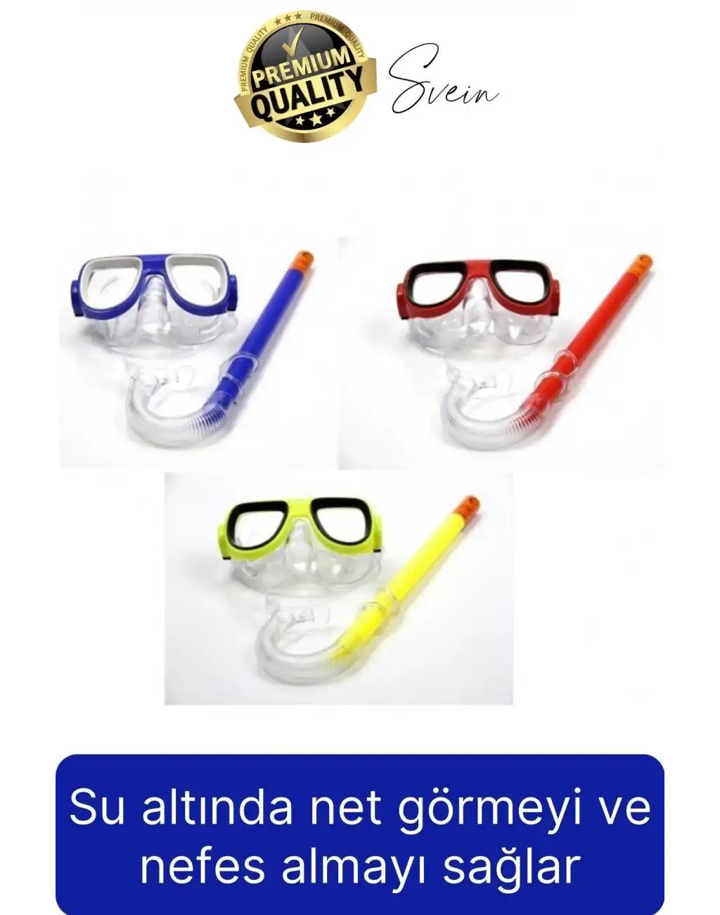 Premium Çocuk Dalış Gözlüğü Ve Şnorkel Set Vakumlu Ayarlanabilir Güvenli Su Sızdırmaz Deniz Havuz