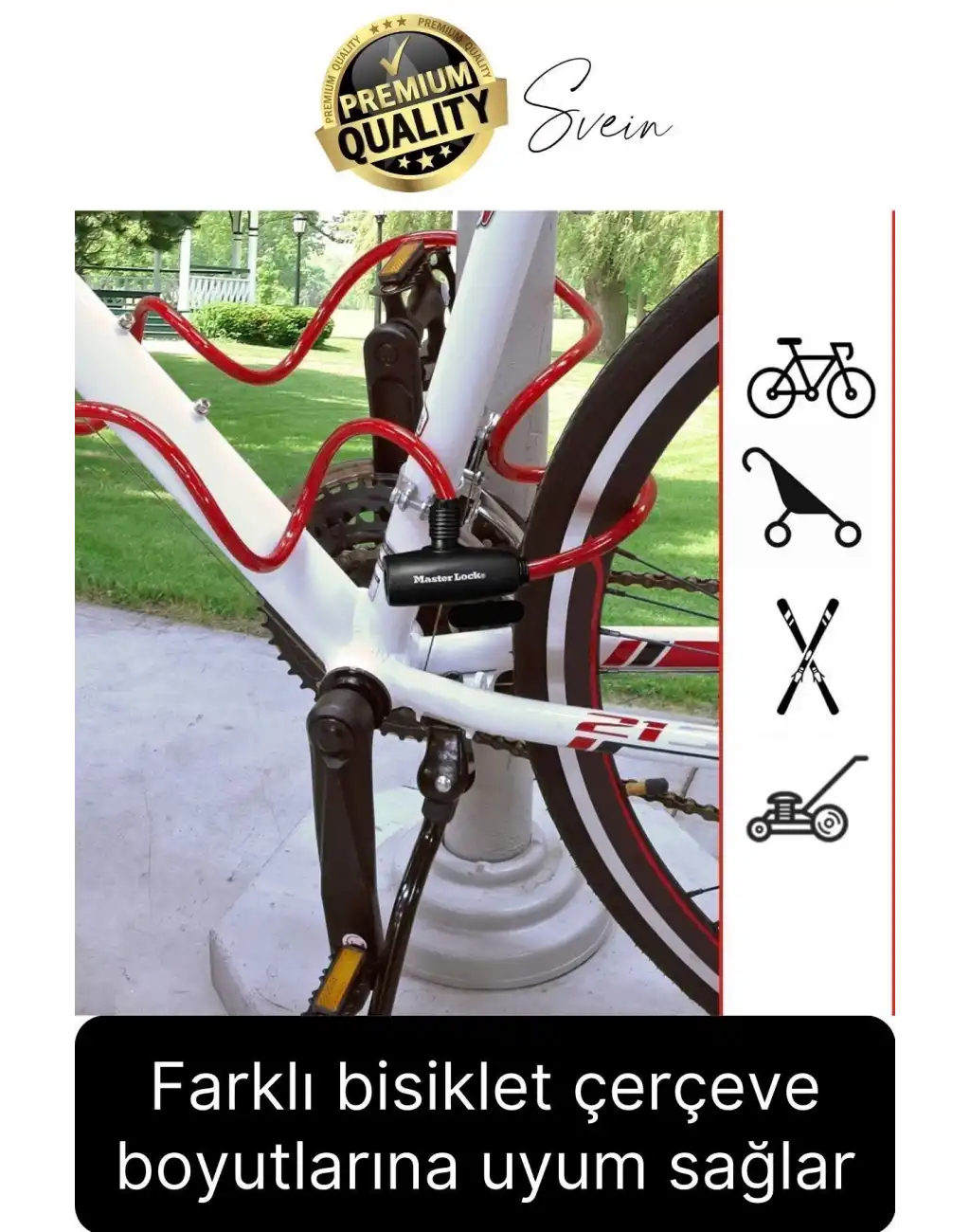 Premium Anahtarlı Çelik Halatlı Dayanıklı Bisiklet Motosiklet Scooter Kilidi 150 cm Güvenli Pratik