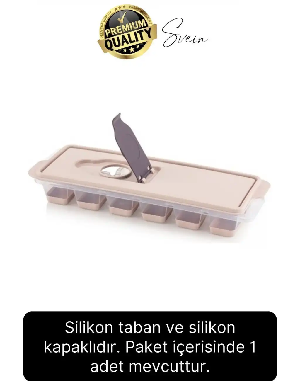 Premium 12 Bölmeli Pratik Bas Çıkar Silikon Buzluk Yapışmaz Kalıp Sızdırmaz Kapaklı Hava Geçirmez