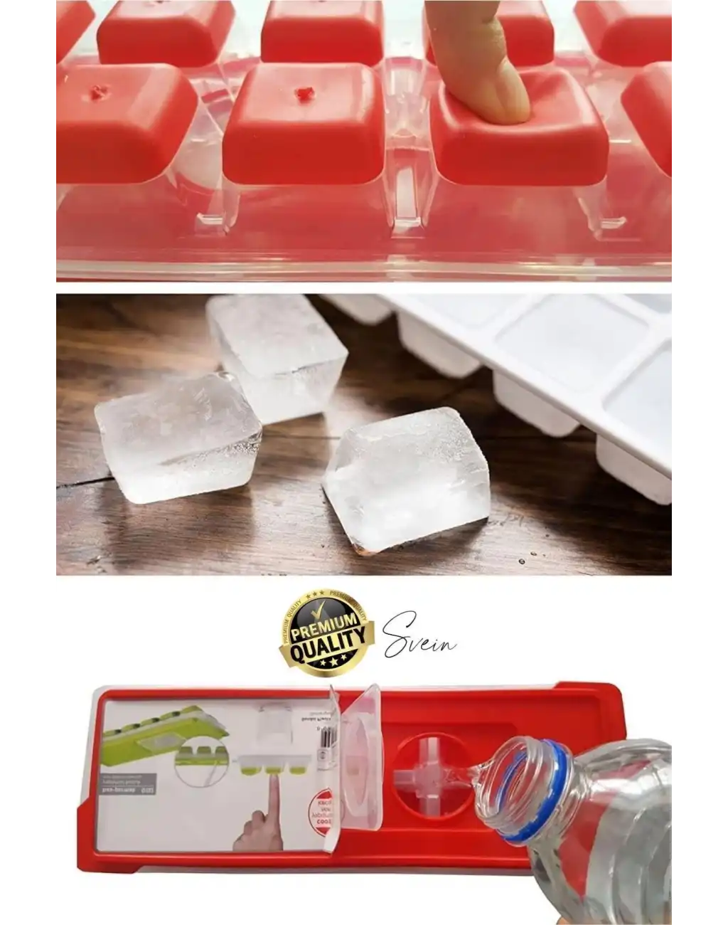 Premium 12 Bölmeli Pratik Bas Çıkar Silikon Buzluk Yapışmaz Kalıp Sızdırmaz Kapaklı Hava Geçirmez