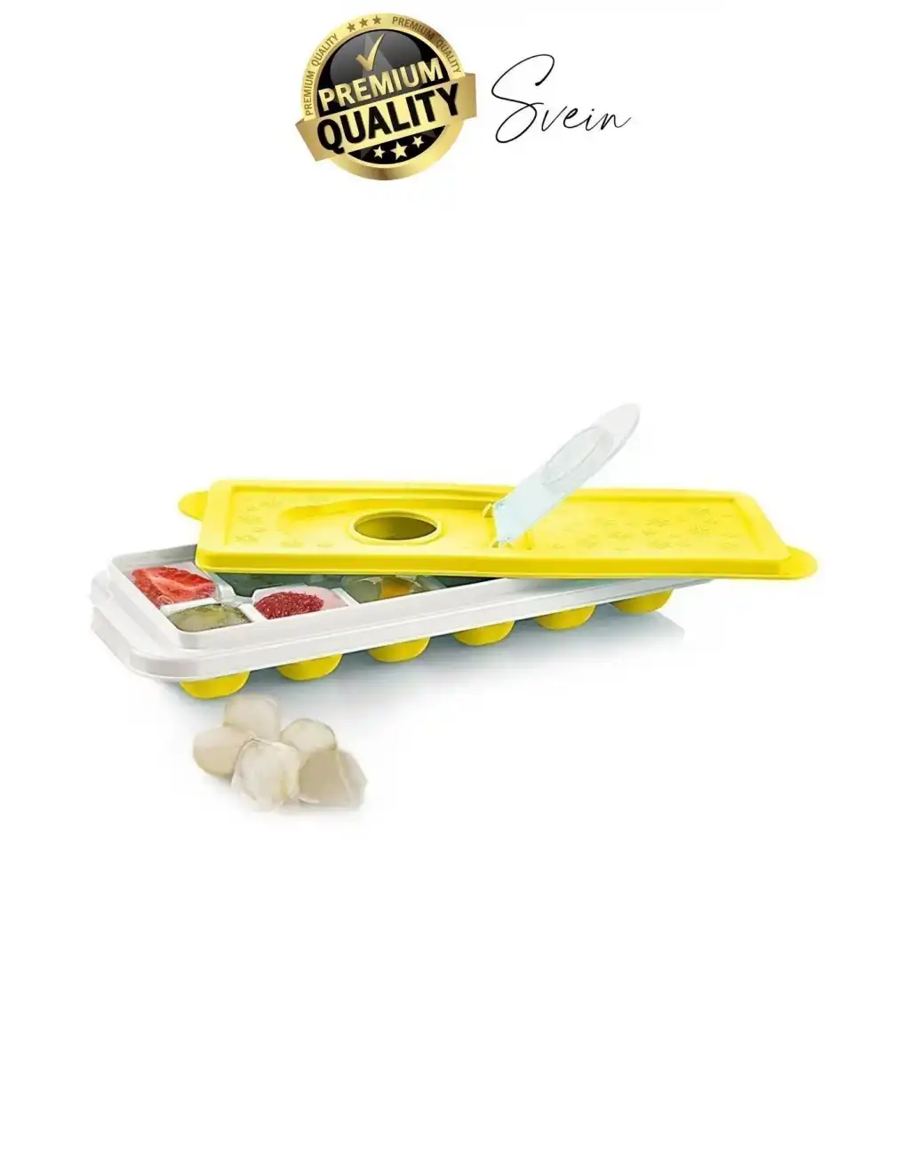 Premium 12 Bölmeli Pratik Bas Çıkar Silikon Buzluk Yapışmaz Kalıp Sızdırmaz Kapaklı Hava Geçirmez