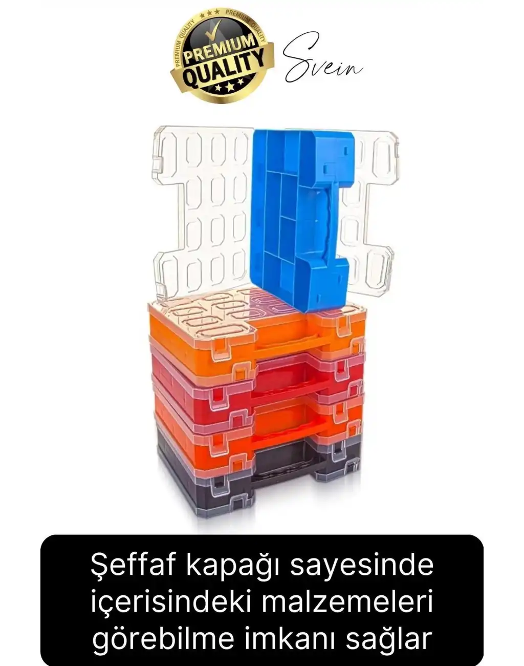 Premium Çift Taraflı Vida Çivi Balıkçı Malzeme Organizer Çanta 22 Gözlü Bölmeli Şeffaf Kilitli Kapak