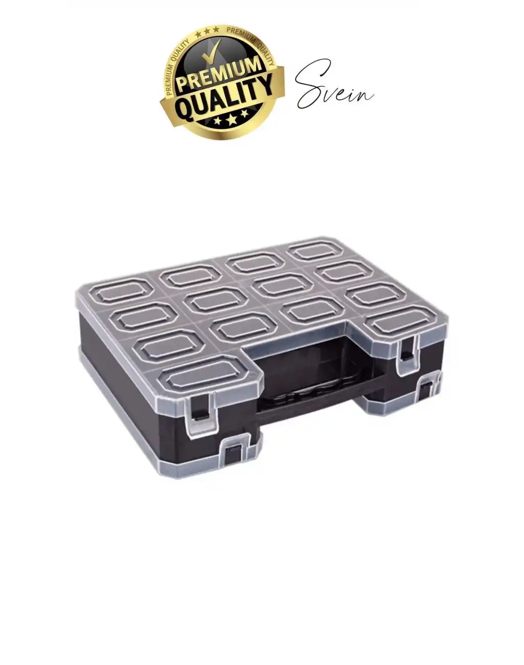 Premium Çift Taraflı Vida Çivi Balıkçı Malzeme Organizer Çanta 22 Gözlü Bölmeli Şeffaf Kilitli Kapak