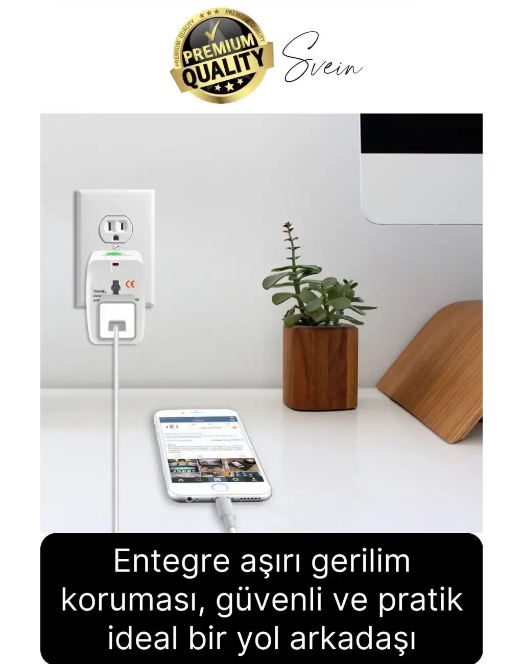 Premium Evrensel Fiş Dönüştürücü Adaptör İnternational Uluslararası Tüm Ülkelerle Uyumlu Seyahat