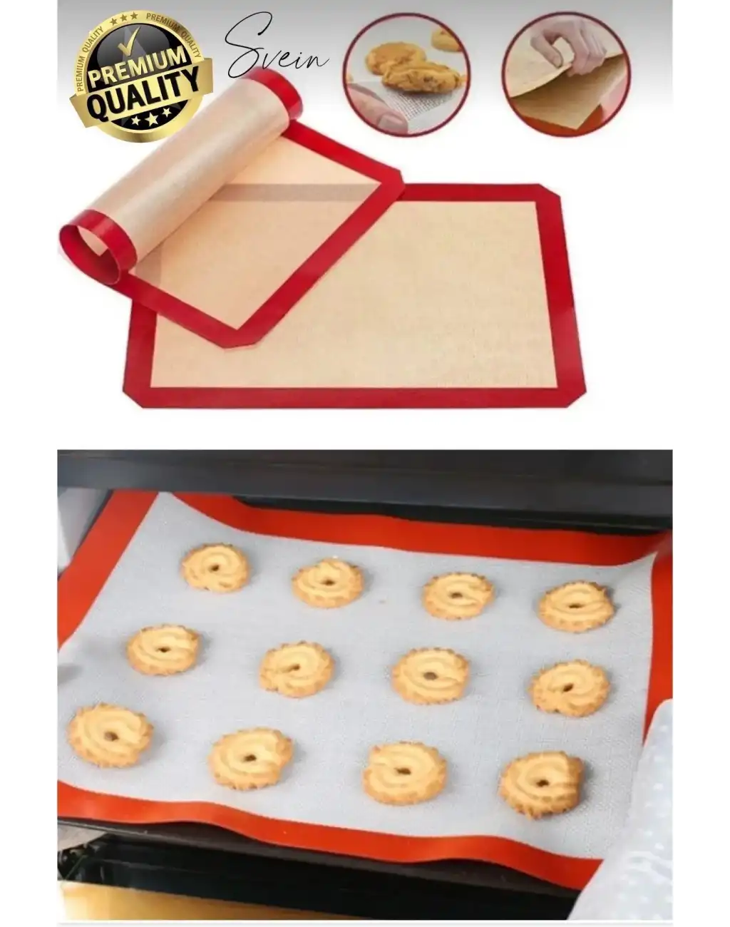 Fırınlanabilir Kendinden Yağlı Silikon Pişirme Matı Profesyonel Silpat Yanmaz Yapışmaz Yıkanabilir