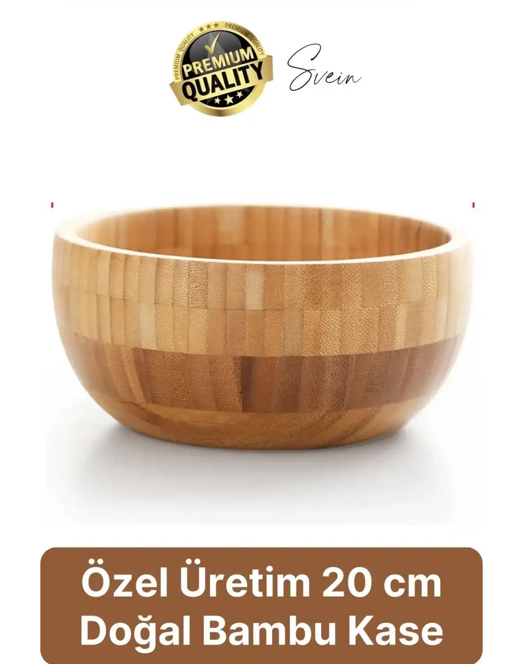 Özel Üretim 20 cm Bambu Kase Doğal Sağlıklı Makarna Salata Meyve Yemek Tabağı Servis Ahşap Çerezlik