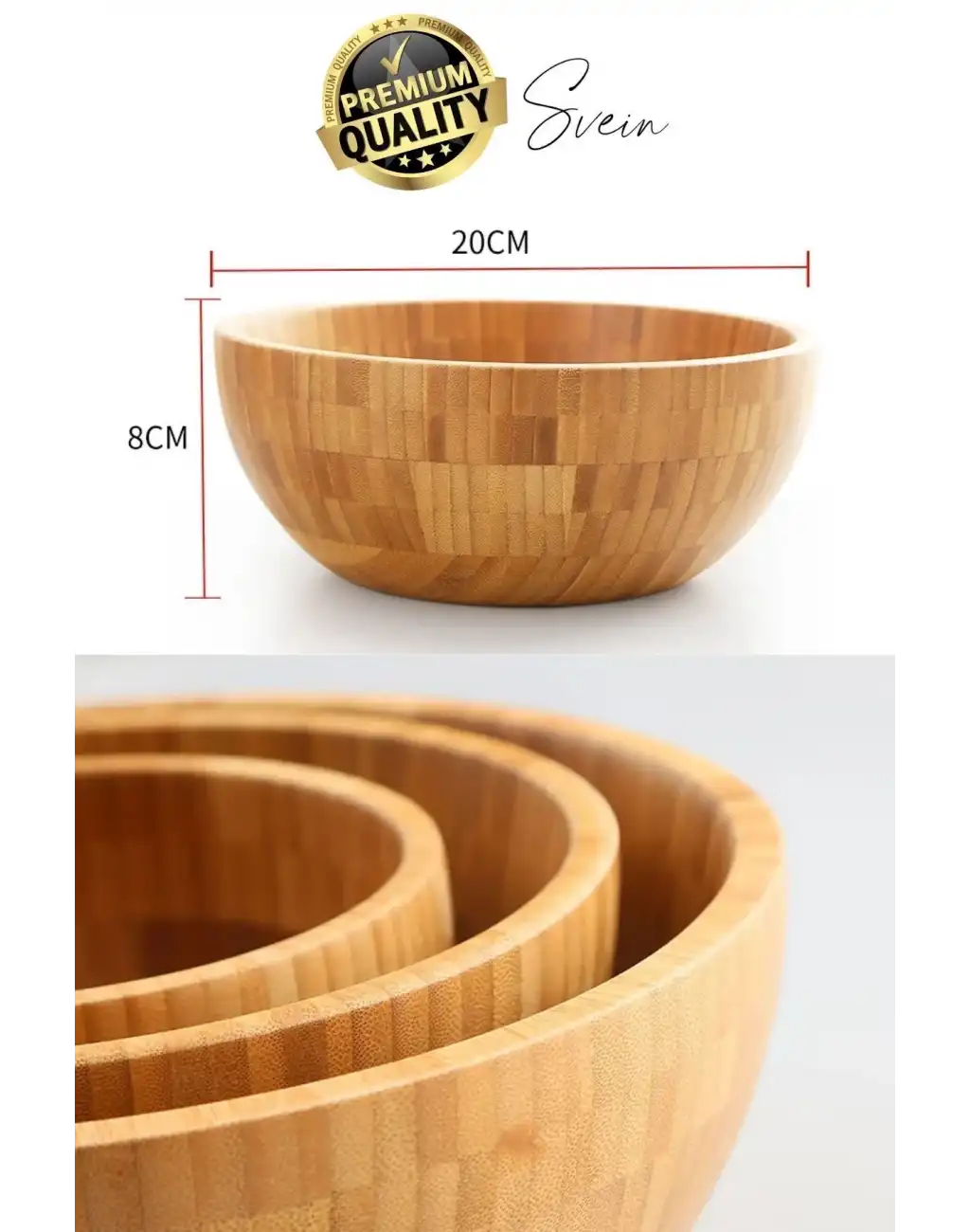 Özel Üretim 20 cm Bambu Kase Doğal Sağlıklı Makarna Salata Meyve Yemek Tabağı Servis Ahşap Çerezlik