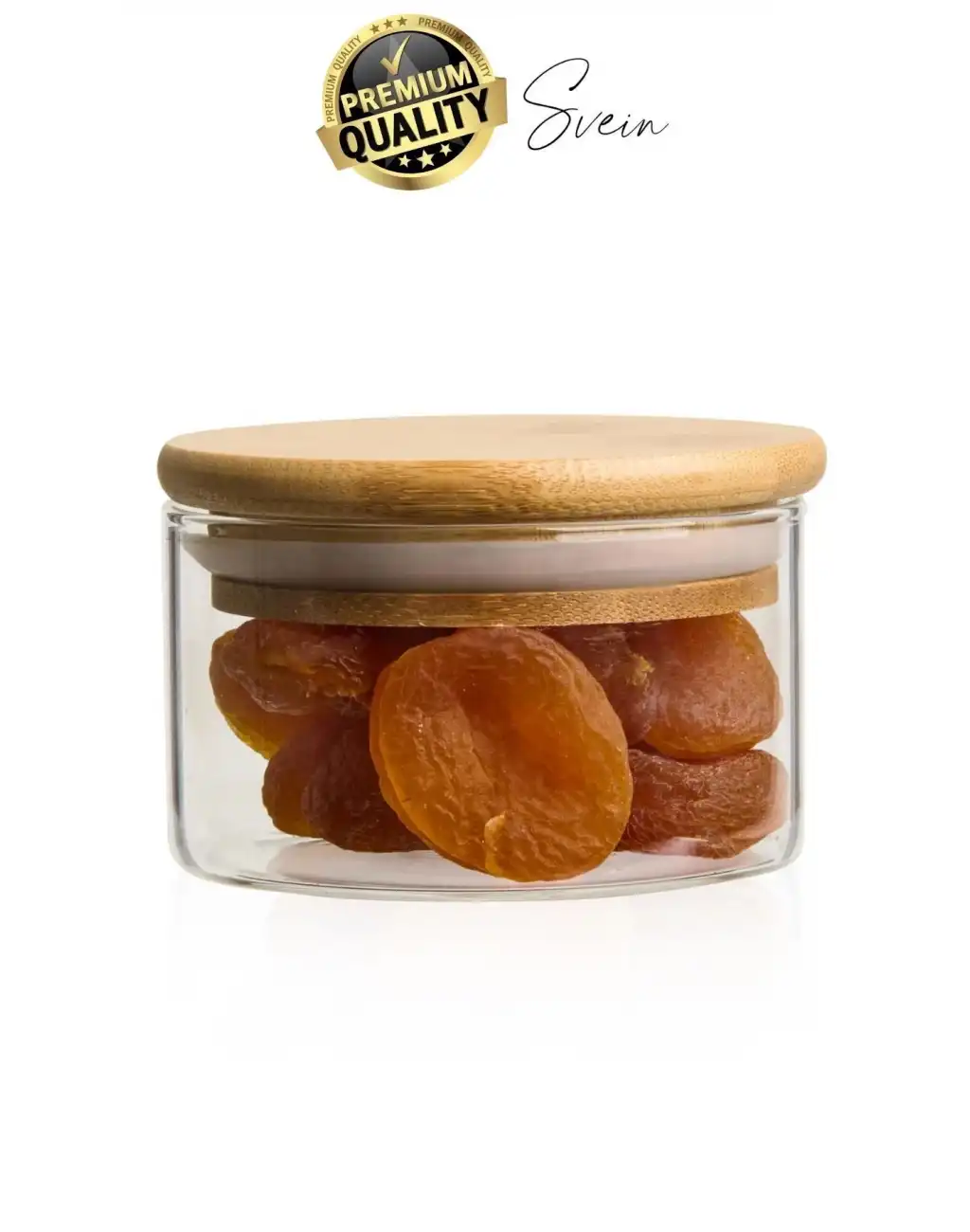 Premium Bambu Kapaklı Hava Geçirmez Sızdırmaz Küçük Cam Kavanoz Şeffaf 200 ml Yulaf Kahve Baharat