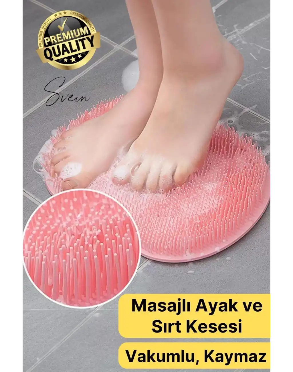 Vantuzlu Silikon Banyo Duş Fırçası Ayak Masaj Pedi Sırt Kesesi Vücut Yıkama Lifi Renkli Peeling