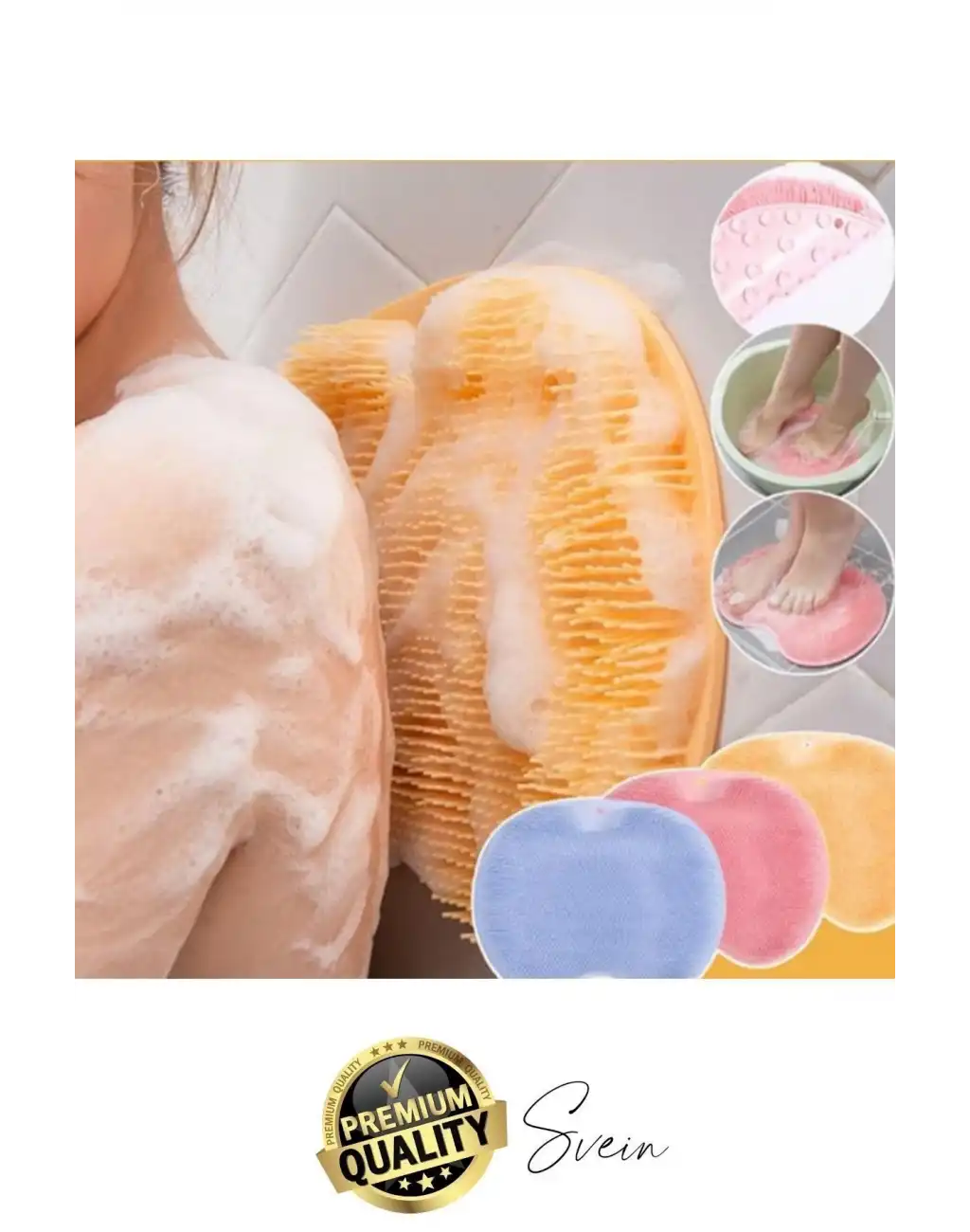 Vantuzlu Silikon Banyo Duş Fırçası Ayak Masaj Pedi Sırt Kesesi Vücut Yıkama Lifi Renkli Peeling