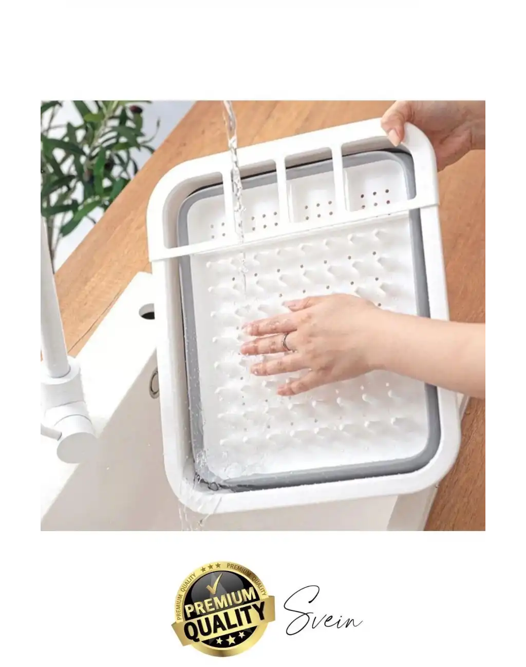 Pratik Katlanabilen Ayarlı Silikon Beyaz Bulaşıklık Kurutmalık Sepet Çatal Kaşık Hazneli Süzgeçli