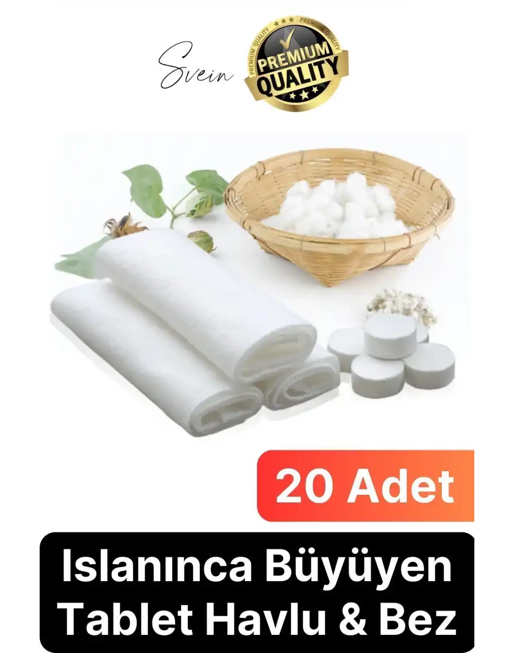 Çok Kullanışlı 20li Sihirli Tablet Suda Islanınca Büyüyen Sıkıştırılmış El Havlu Bez Doğal Pamuk