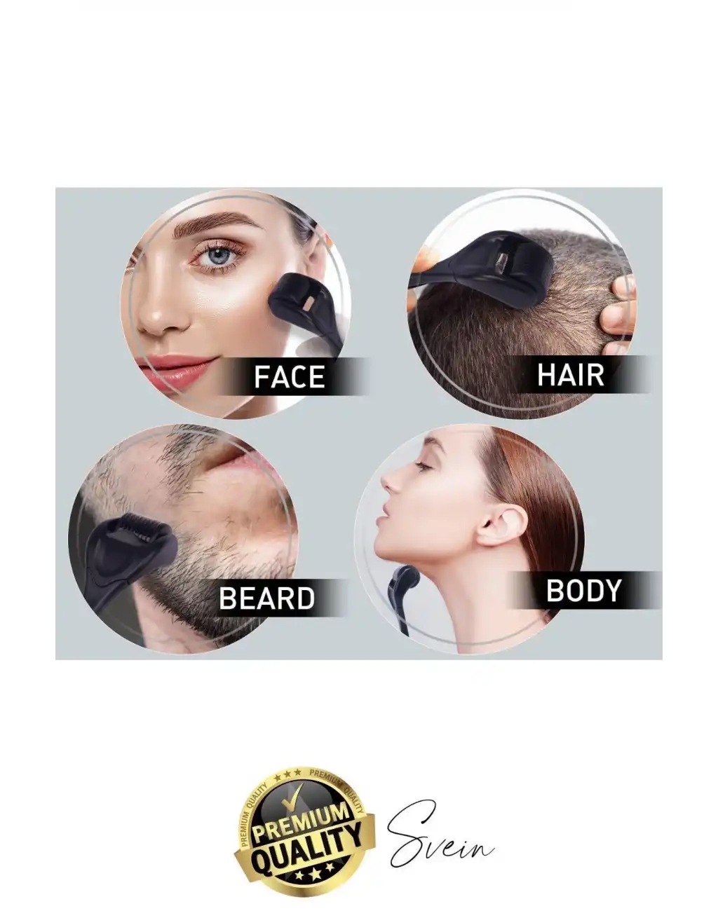 Profesyonel Cilt Bakımı Derma Roller Titanyum İğneli Saç Derisi Sakal Uzatma Büyütme Bıyık Çıkartma