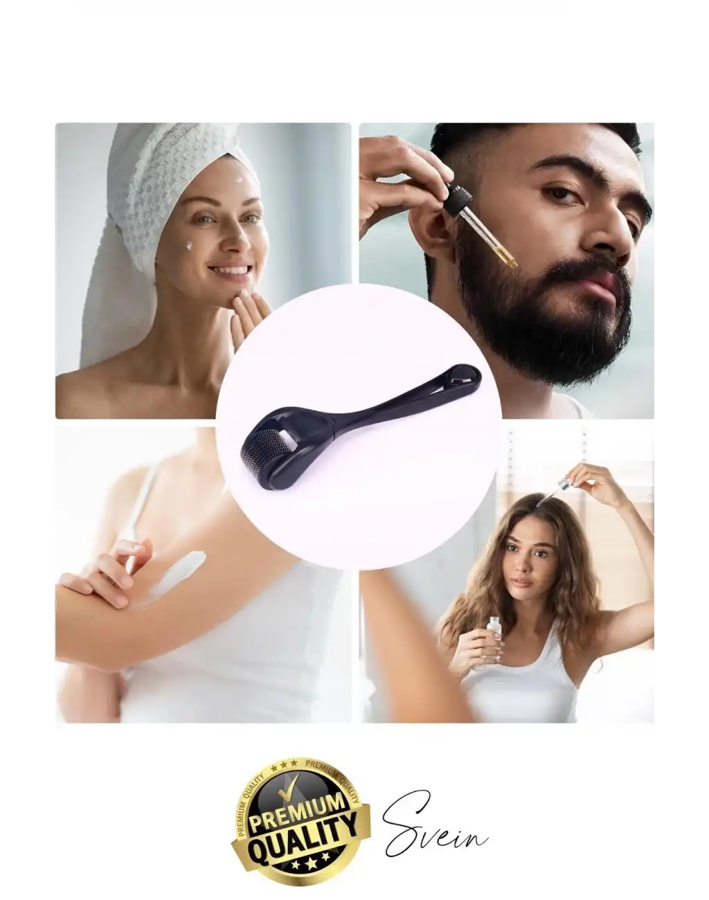 Profesyonel Cilt Bakımı Derma Roller Titanyum İğneli Saç Derisi Sakal Uzatma Büyütme Bıyık Çıkartma