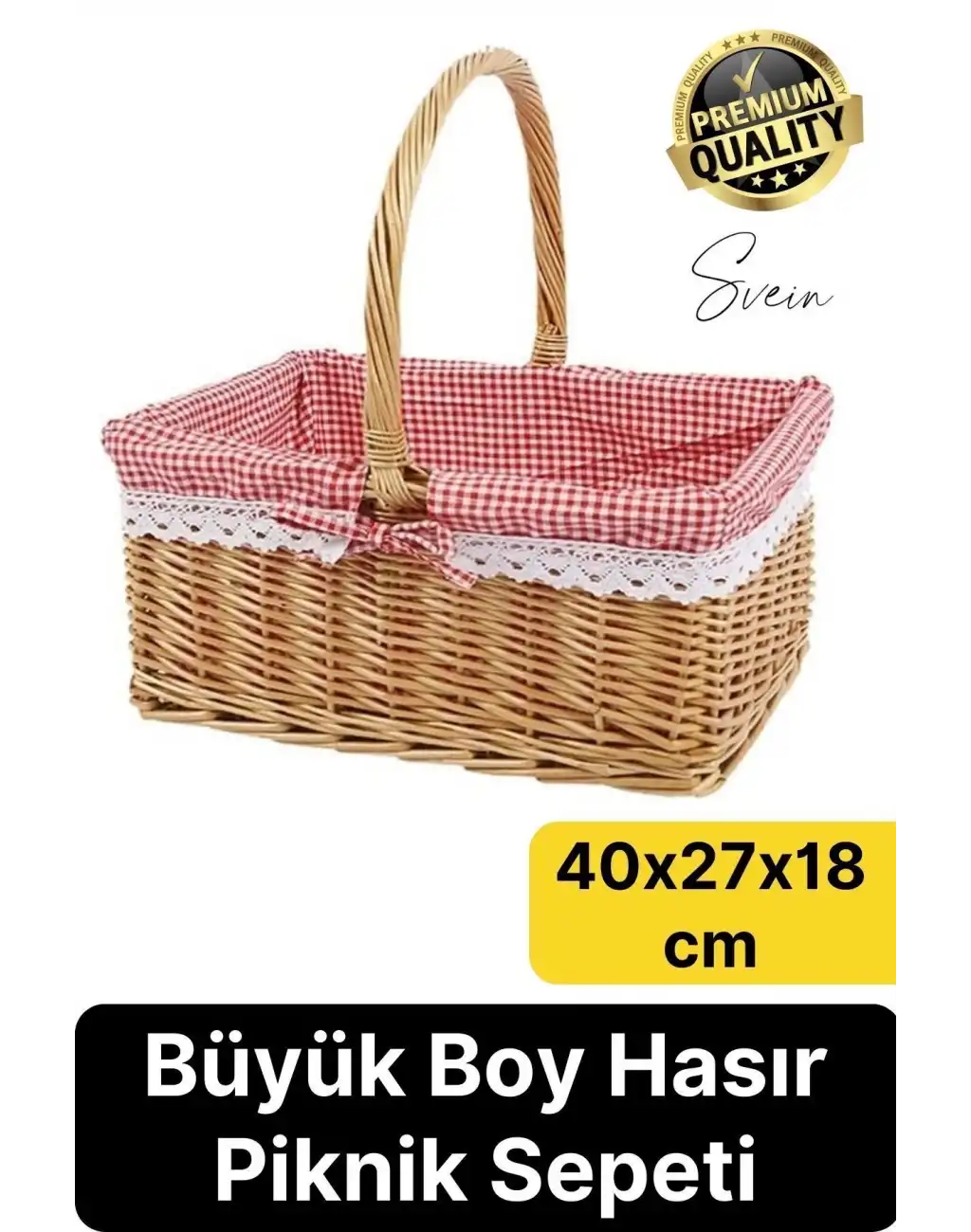 Premium Kamp Piknik Sepeti Yıkanabilir Astar Rattan Yiyecek Rustik Hasır Dokuma Dekoratif Outdoor
