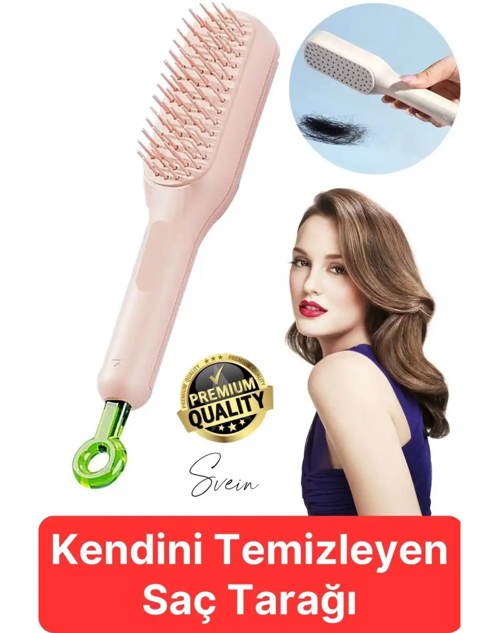 Otomatik Kendini Temizleyen Tarak Sihirli Geri Çekilebilir Saç Fırçası Masaj Anti-Statik Güzellik