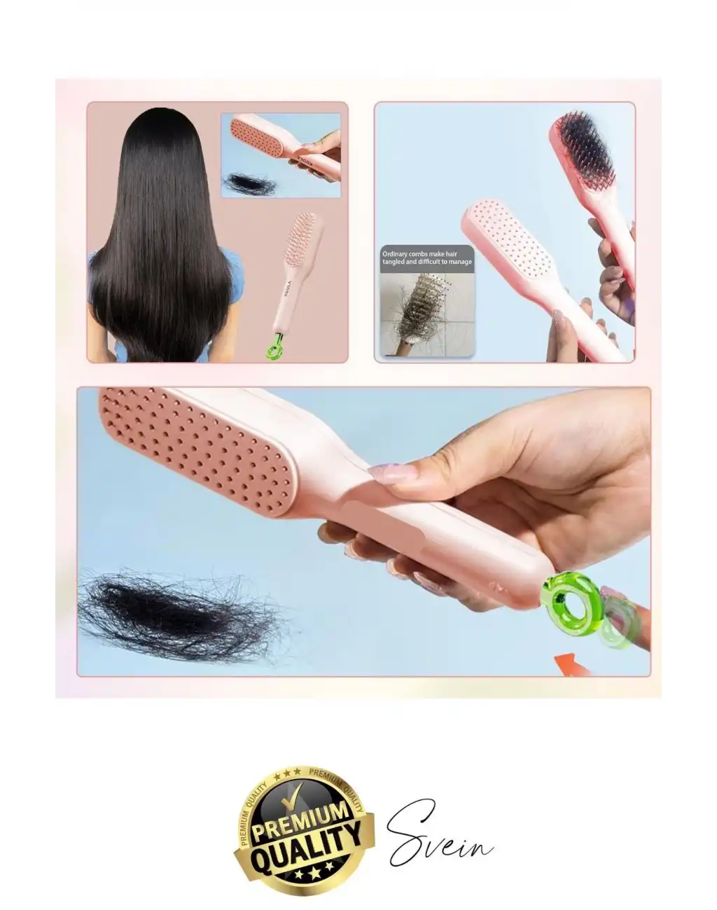 Otomatik Kendini Temizleyen Tarak Sihirli Geri Çekilebilir Saç Fırçası Masaj Anti-Statik Güzellik