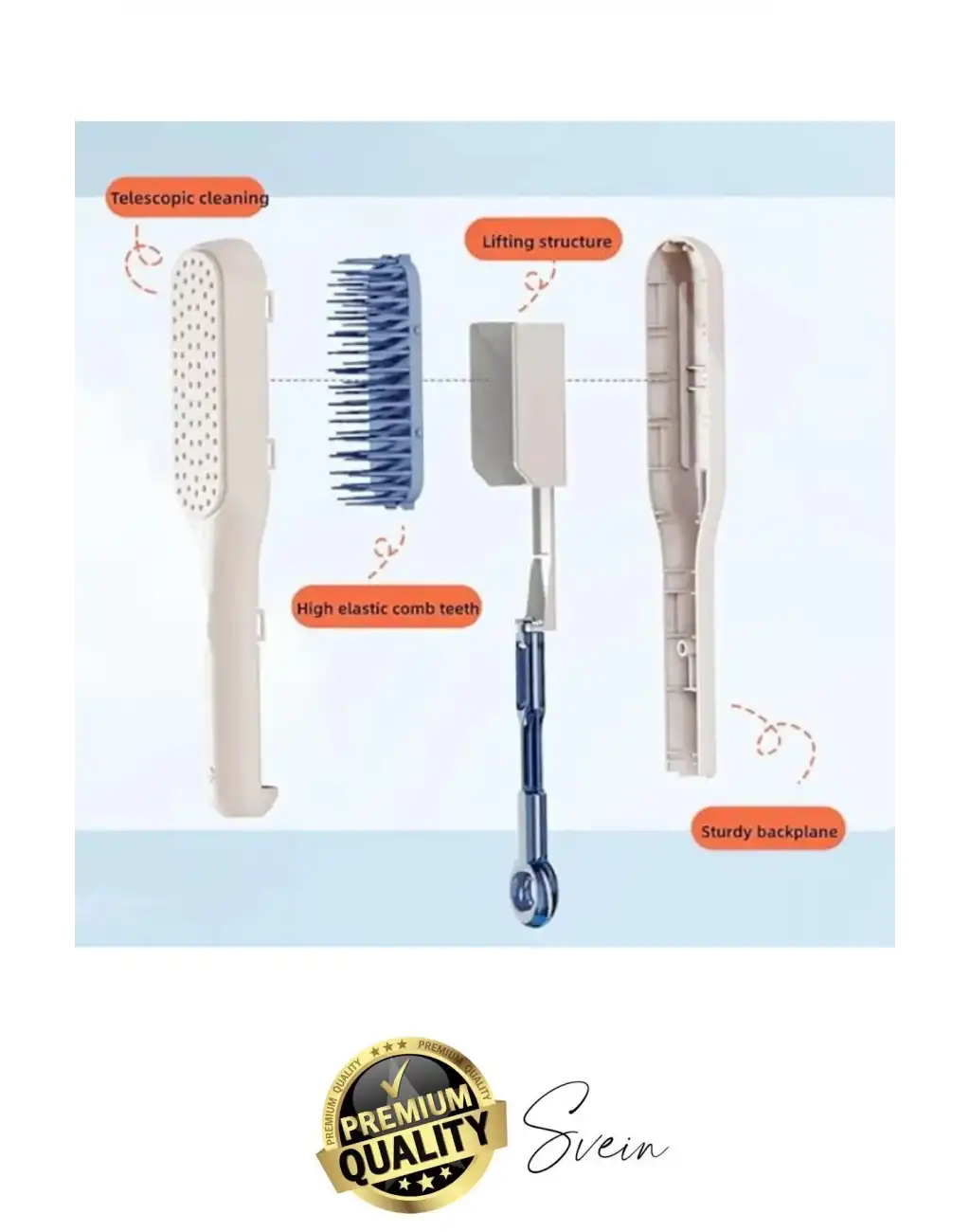 Otomatik Kendini Temizleyen Tarak Sihirli Geri Çekilebilir Saç Fırçası Masaj Anti-Statik Güzellik