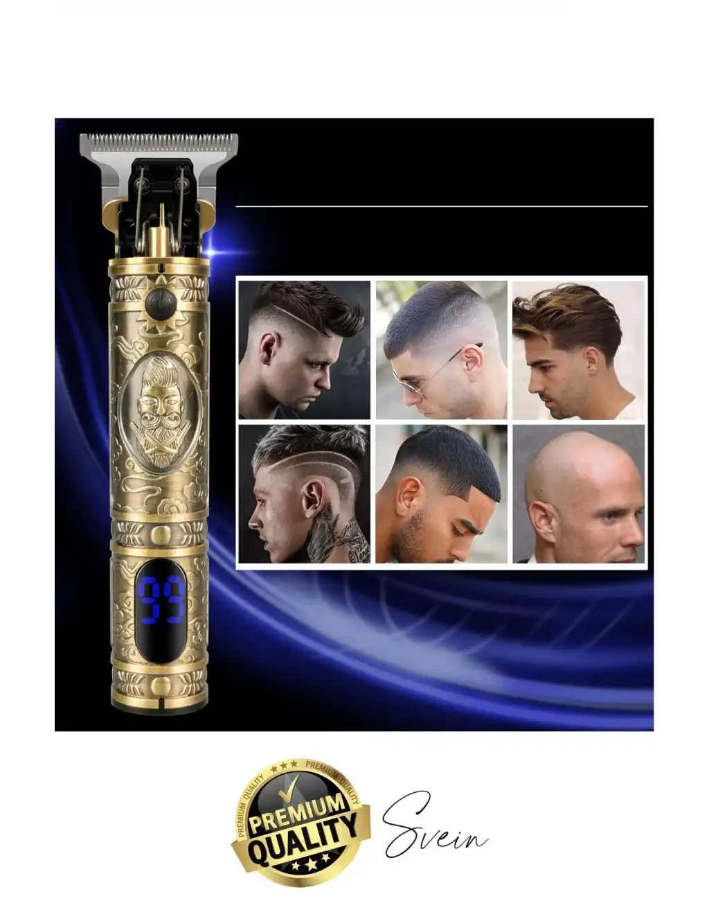 Profesyonel Vintage Taşınabilir Elektrikli Şarjlı Saç Kesme Makinesi Erkek Sakal Tıraş Düzeltici