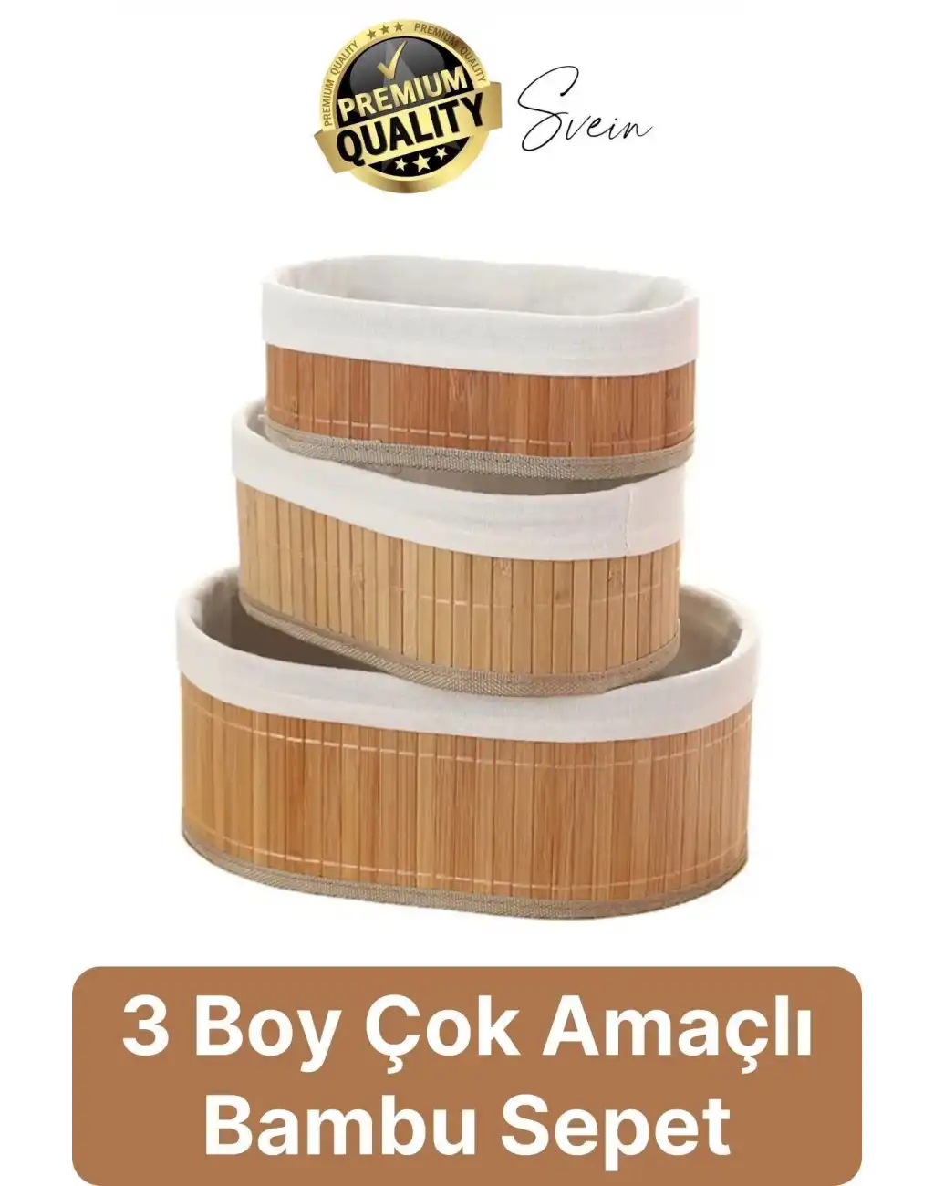 3lü Çok Amaçlı Bambu Düzenleyici Banneton Örtülü Sepet Eşya Kutusu Saklama Banyo Kozmetik Organizer