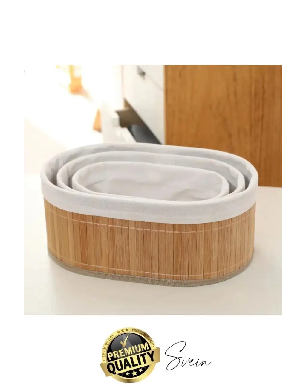 3lü Çok Amaçlı Bambu Düzenleyici Banneton Örtülü Sepet Eşya Kutusu Saklama Banyo Kozmetik Organizer