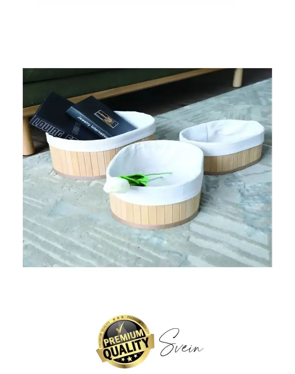 3lü Çok Amaçlı Bambu Düzenleyici Banneton Örtülü Sepet Eşya Kutusu Saklama Banyo Kozmetik Organizer