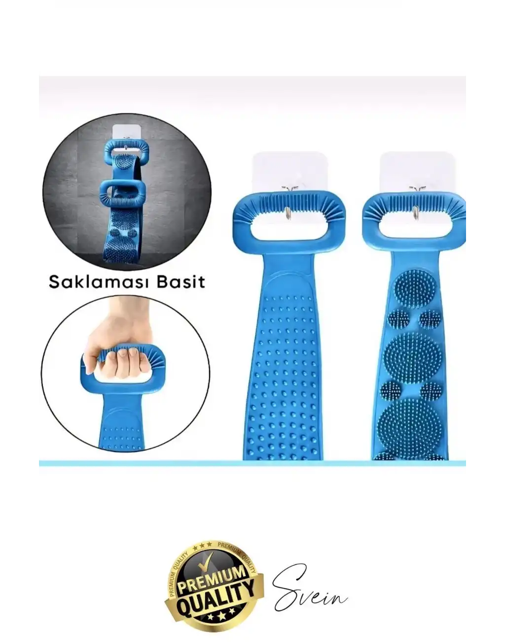 Banyo Duş Sırt Kesesi Çift Taraflı Silikon Lifi Fırçası 70 Cm Cilt Temizlik Peeling Masaj Uzun