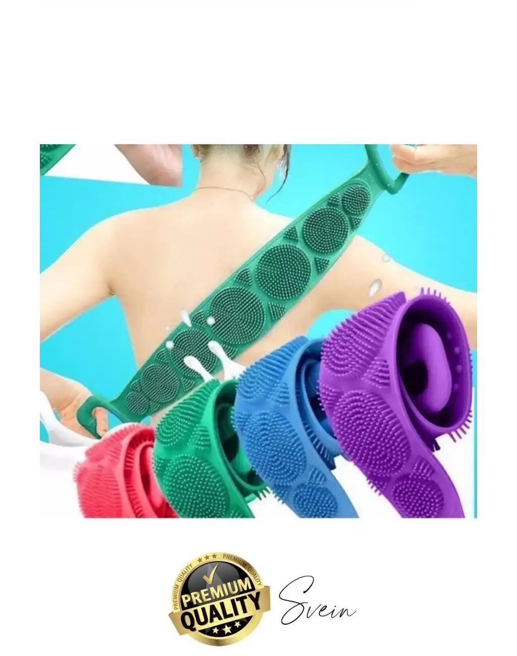 Banyo Duş Sırt Kesesi Çift Taraflı Silikon Lifi Fırçası 70 Cm Cilt Temizlik Peeling Masaj Uzun