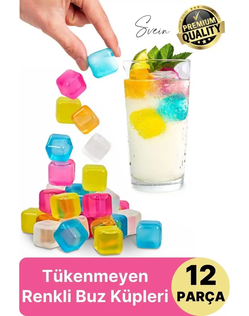 12li Renkli Buz Küpü Kalıbı Aşınmaya Dayanıklı Tükenmez Viski Küpleri Plastik Yıkanabilir Silikon