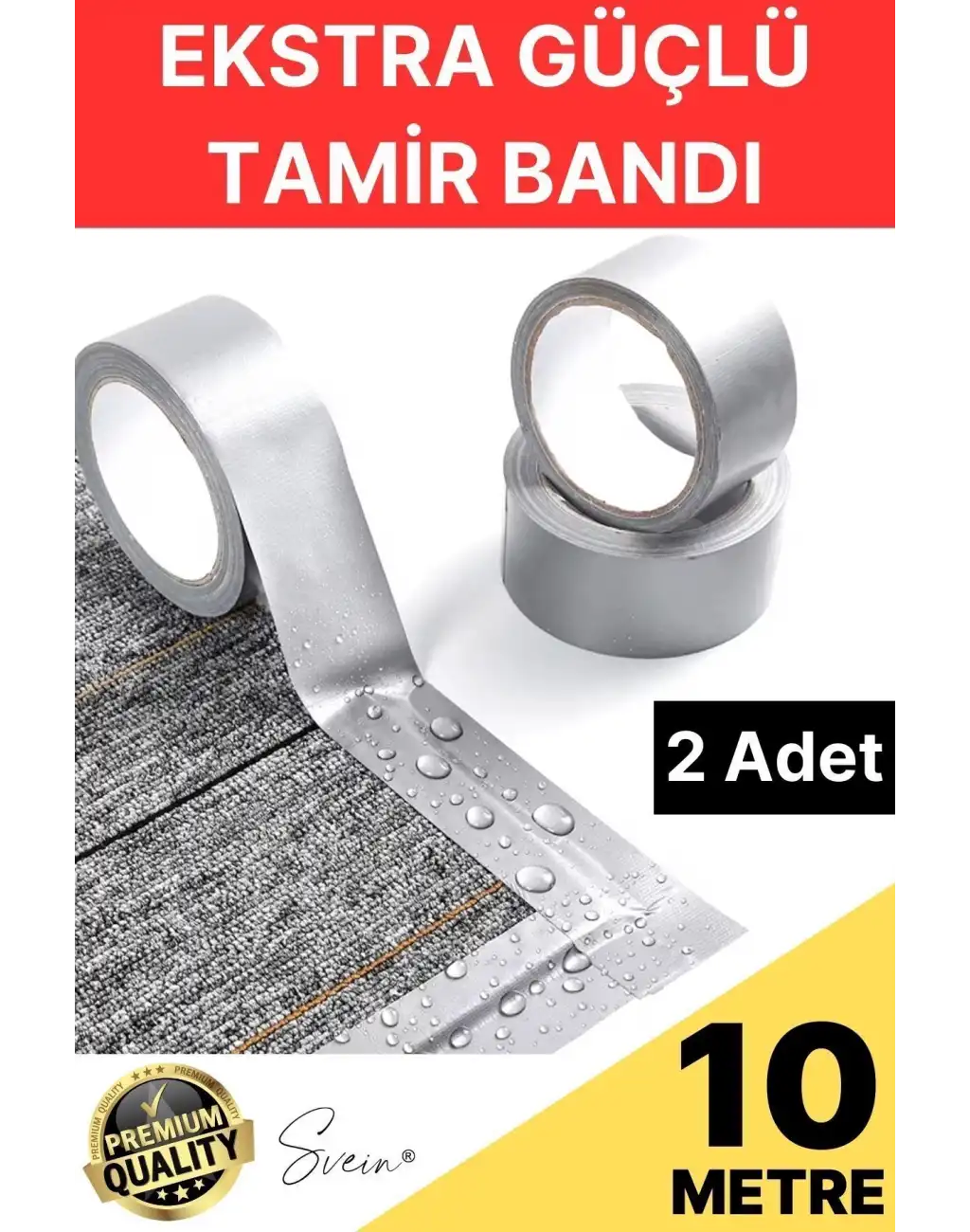 2 Adet 10 Mt Gri Lifli Tamir Takviye Onarım Bandı Su Geçirmez Sızdırmaz Kuvvetli Dayanıklı Çatlak