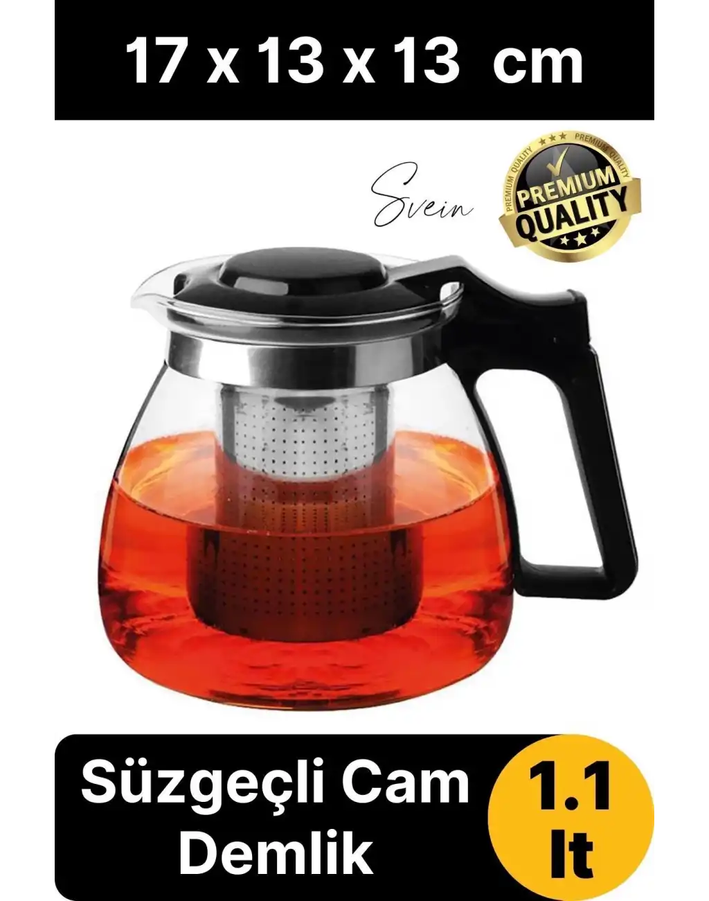 Premium Borosilikat Cam Demlik Isı Dayanıklı Şeffaf Süzgeçli Gevşek Yaprak Çay Makinesi Kapaklı