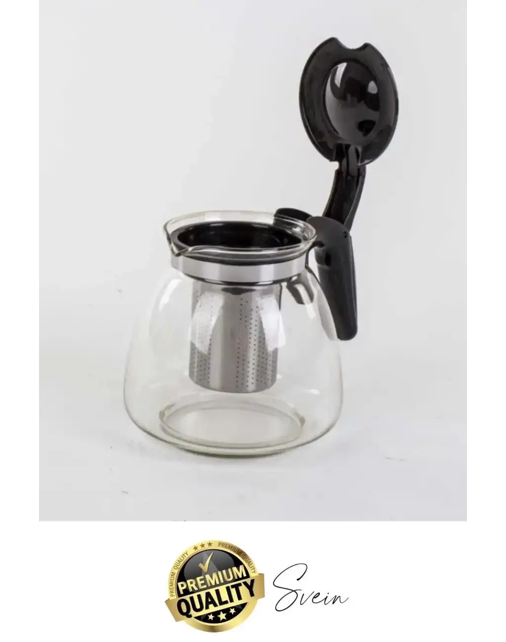 Premium Borosilikat Cam Demlik Isı Dayanıklı Şeffaf Süzgeçli Gevşek Yaprak Çay Makinesi Kapaklı