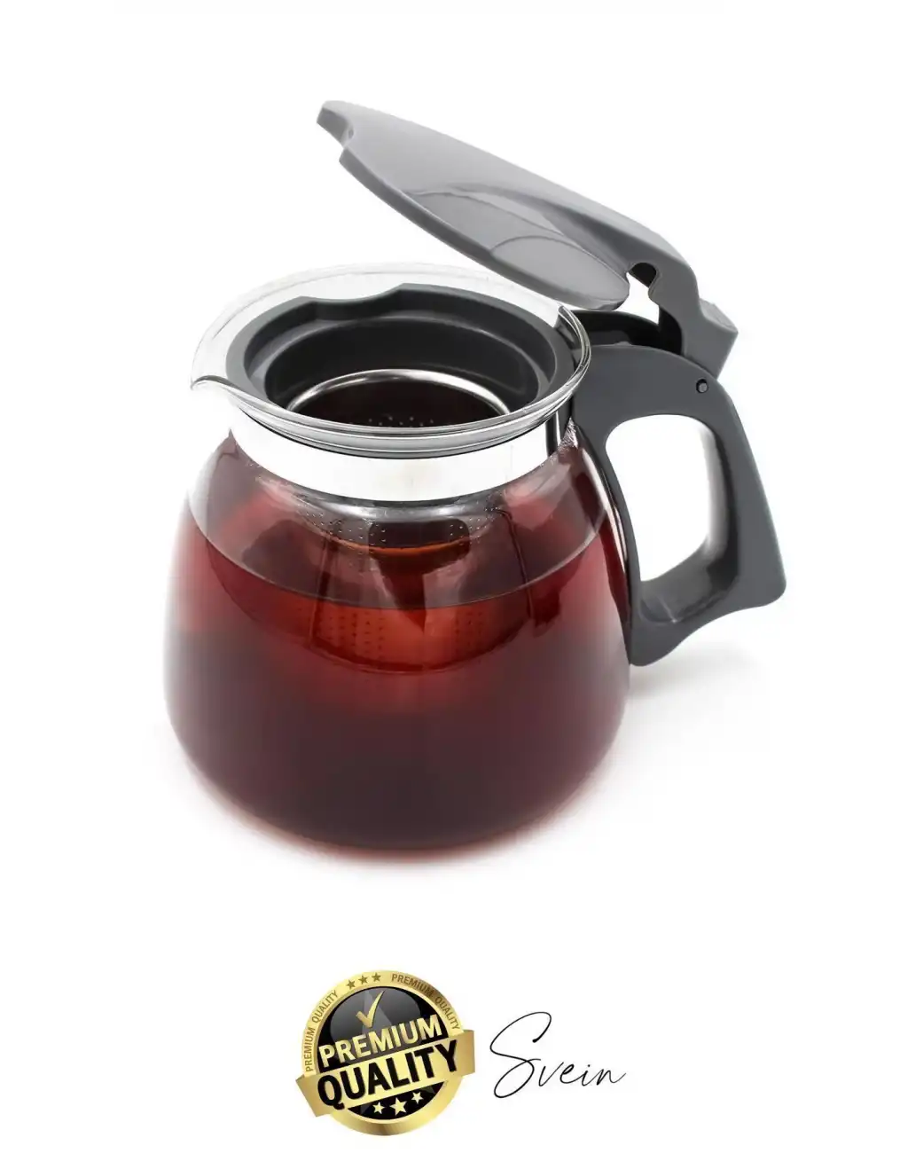 Premium Borosilikat Cam Demlik Isı Dayanıklı Şeffaf Süzgeçli Gevşek Yaprak Çay Makinesi Kapaklı