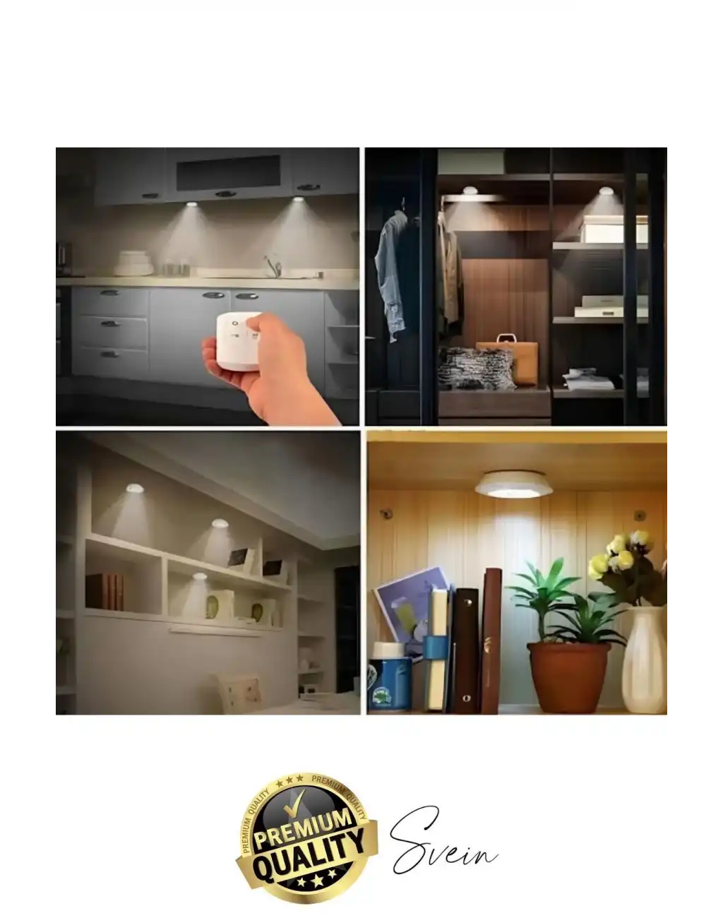 Kablosuz Uzaktan Kumandalı Beyaz 3lü Led Okuma Işık Gece Lambası Mutfak Dolap Koridor Pilli Dolapiçi