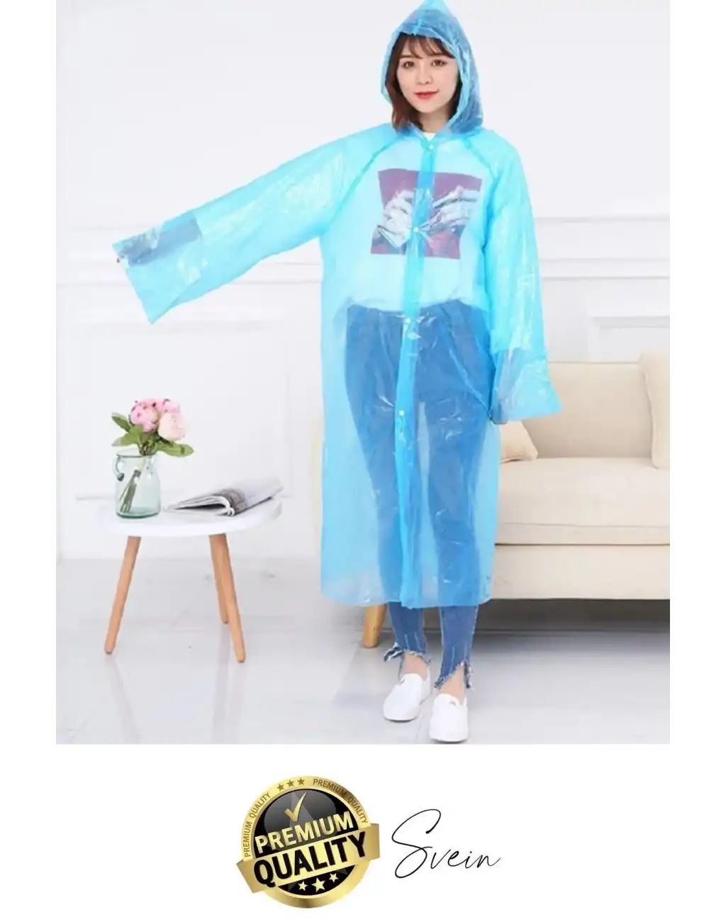 10lu Taşınabilir Kadın Erkek Unisex Yağmurluk Su Geçirmez Kullanımlık Kamp Yürüyüş Kapşonlu