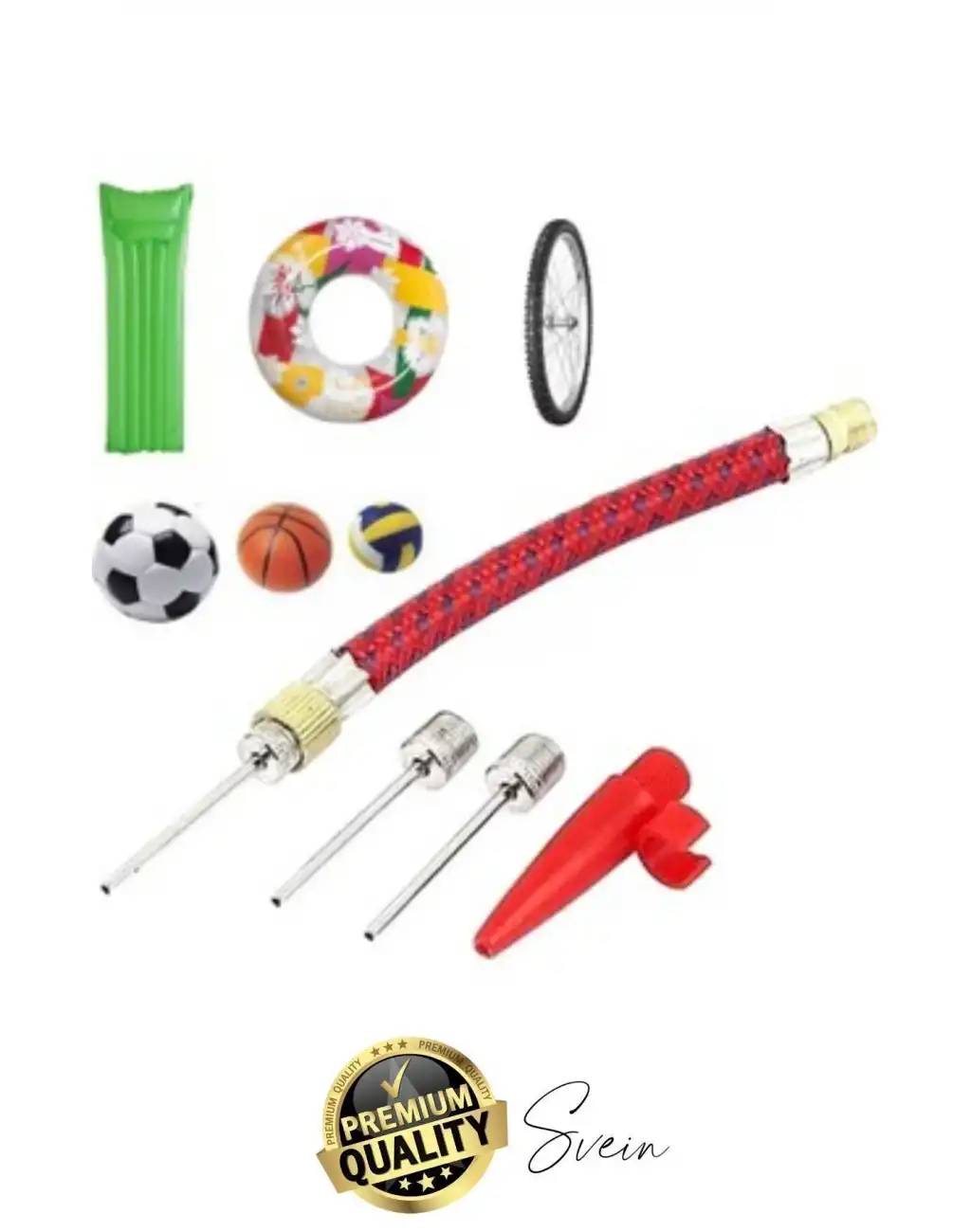 5 Parça Hava Şişirme Ucu İğnesi Aparatı Sibop Seti Spor Topu Basketbol Futbol Bisiklet Lastik Amaçlı