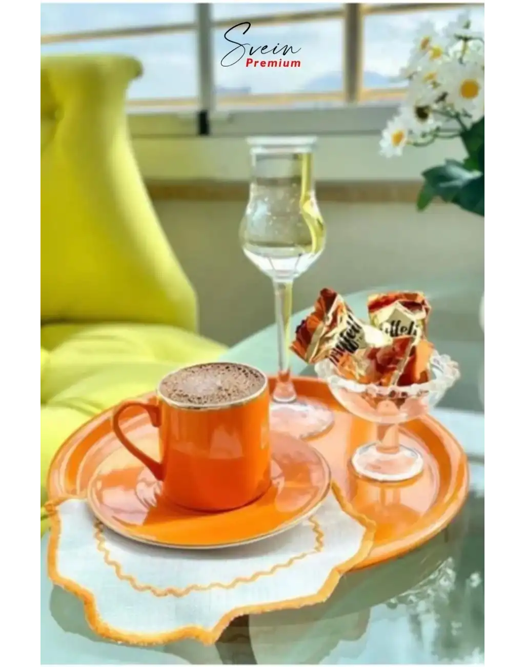 Özel Üretim 6 Parça Renkli Metal Yuvarlak Paslanmaz Baton Tepsi Sunum Seti Çay Kahve Pasta Yemek