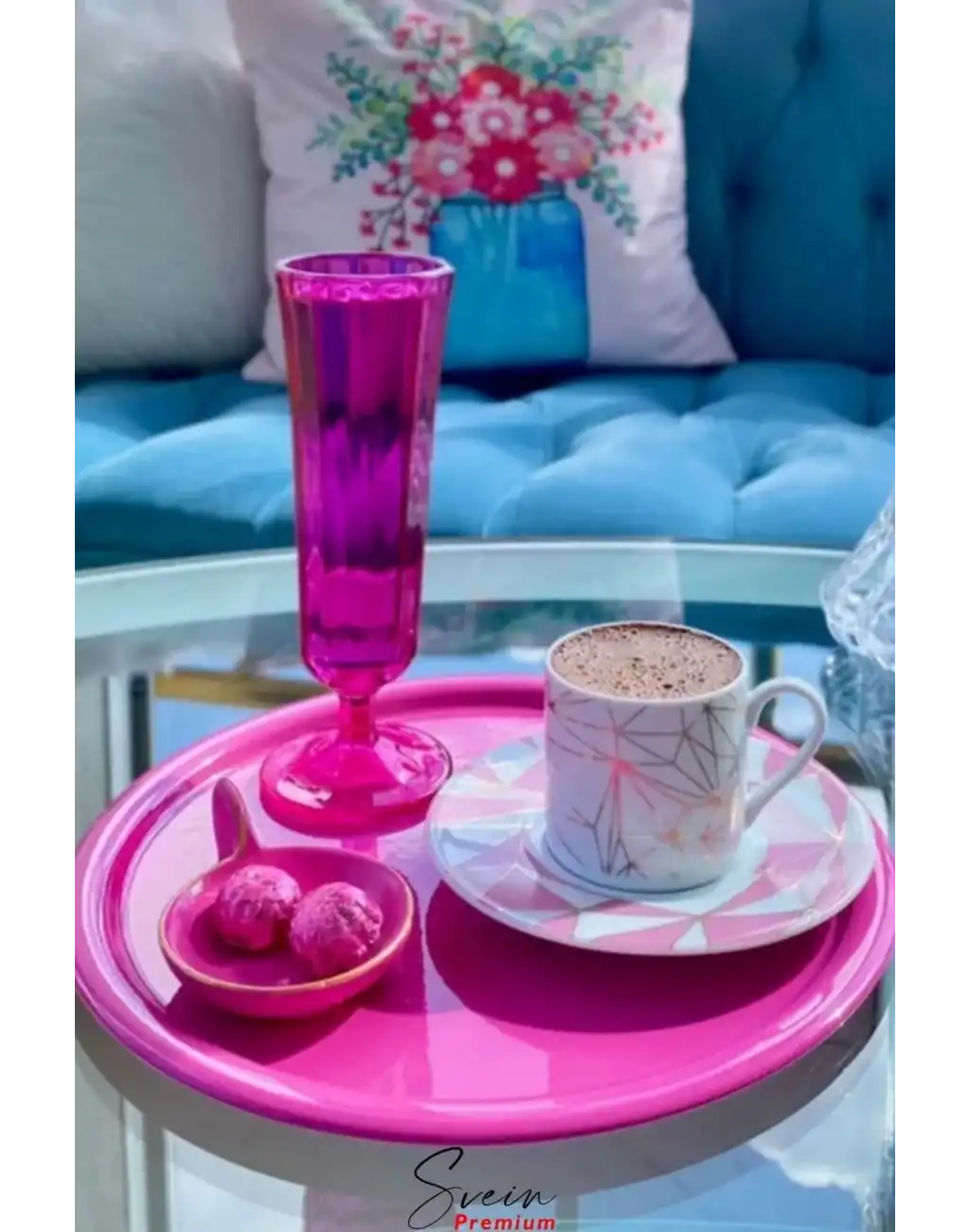 Özel Üretim 6 Parça Renkli Metal Yuvarlak Paslanmaz Baton Tepsi Sunum Seti Çay Kahve Pasta Yemek