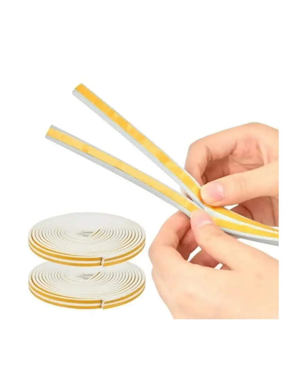 4 Metre Beyaz Pvc Doğrama Kapı Pencere Soğuk Geçirmez Sızdırmaz İzolasyon Fitil Yapışkanlı 2x2=4 mt